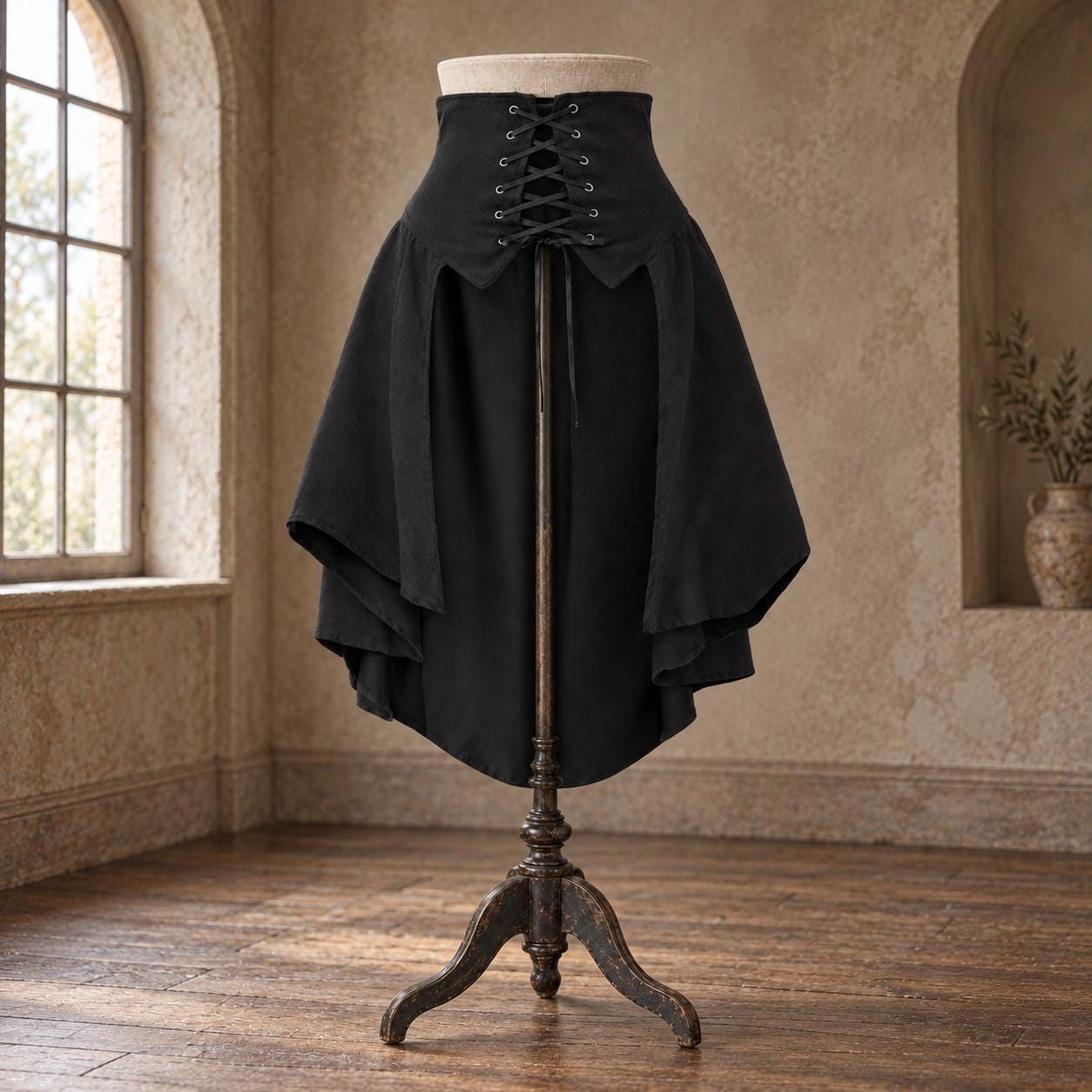 Black Lace High Low Skirt - Etsy