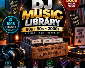 30GB DJ Music Library + 10GB Bonus | Organized DJ Music Collection | Party & Event Music Pack | Digital Download