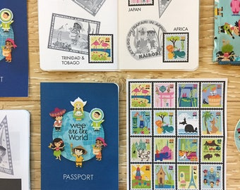 Wee are the World Passport and Stamps PDF, Student Educational Passport, Teaching Geography Passport, Children's Passport