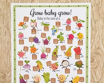 Baby Size Chart Week By Week Fruit