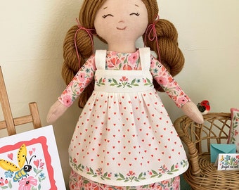 Limited edition Valentine dress and pinafore fabric kit for Prairie Lasses