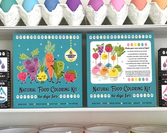 DIGITAL Vintage Style Easter Natural Food Coloring Kit Box, Easter Decor, Kitchen Decor, Fake Food Box for Decor, Easter Party, Natural Dye