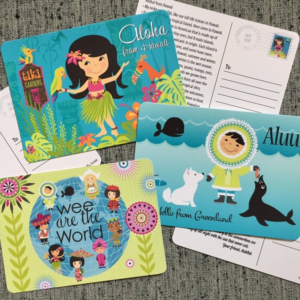 Postcards Around the World - Etsy