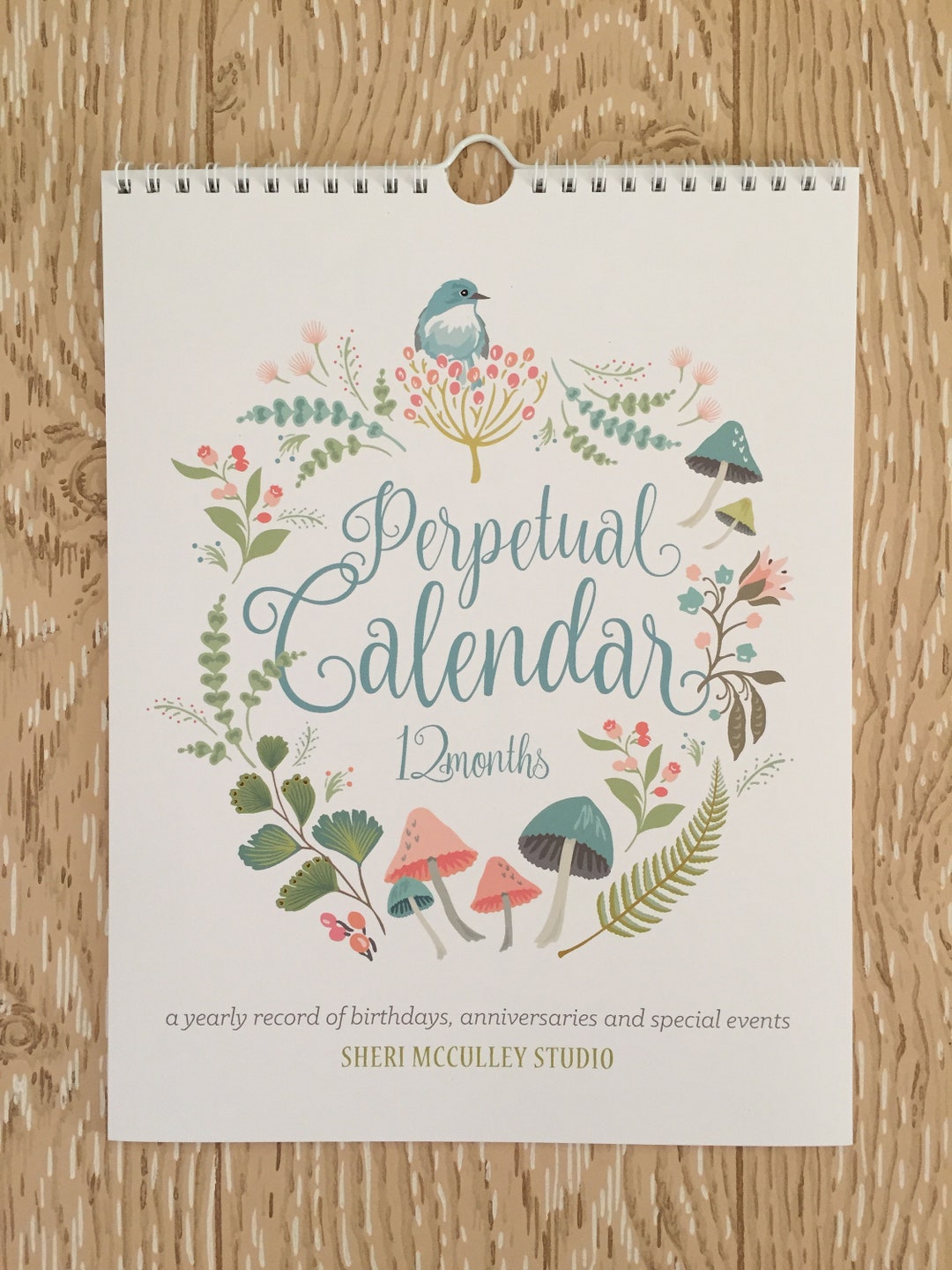 Woodland Floral Perpetual Calendar 8.5 X 11 Etsy