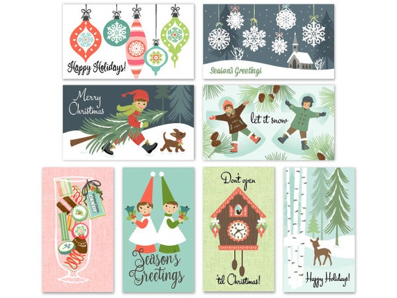 8 christmas tags gift tags the 12 joys of christmas folded etsy