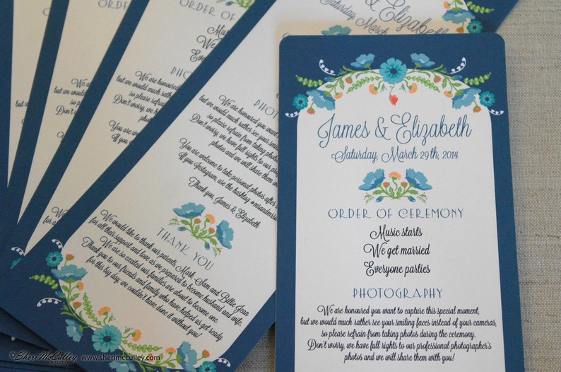 Wedding Programs Floral Wedding Programs Signature Fragrance Ceremony Programs\u2014Deposit Vintage Wedding Programs