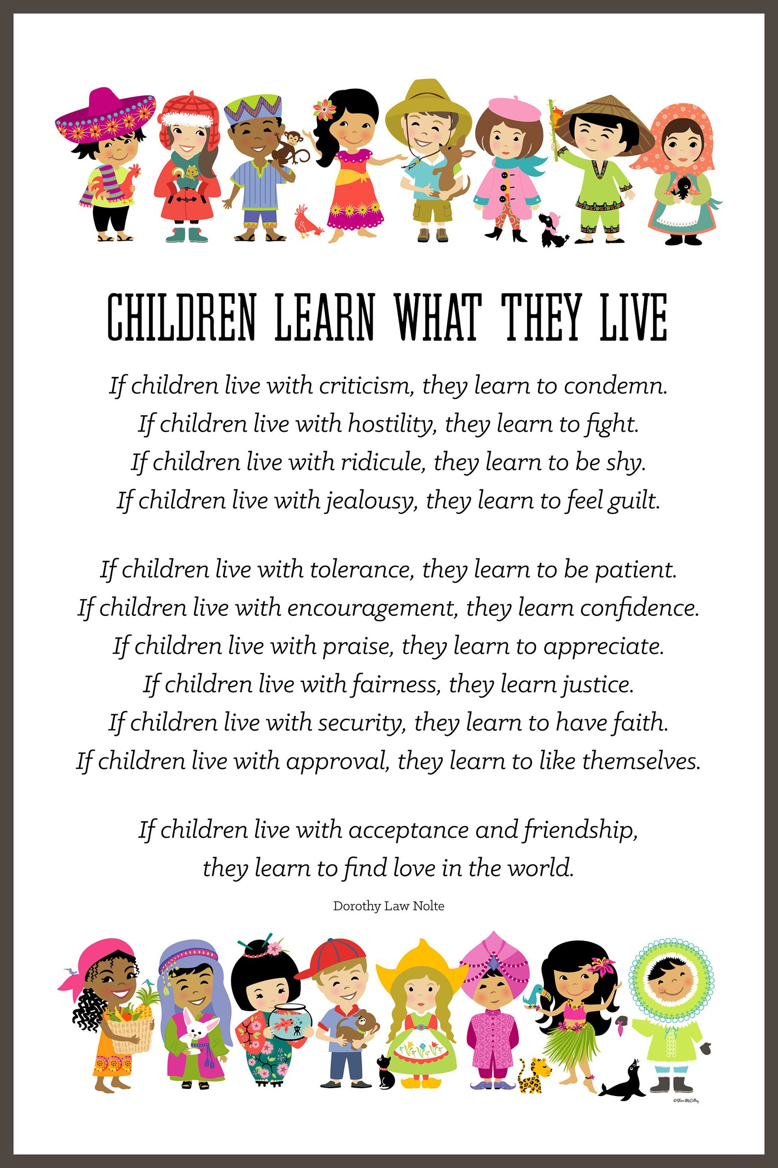 Children Learn What They Liveprinted Poster Around the World - Etsy