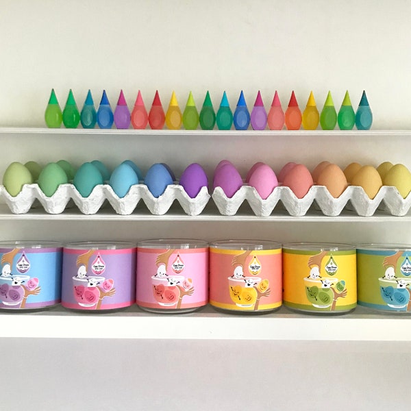 DIGITAL Vintage Style Easter Egg Coloring Dye Labels, Easter Decor, Kitchen Decor, Egg Drop Dye Labels, Easter Party, Egg Dye Labels