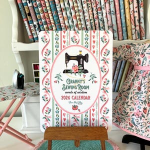 2026 Granny&#39;s Sewing Room calendar, quilting, sewing, notions, seamstress, sewist, quilt lovers, quilter