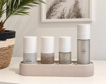 Scandic Quattro Skincare Set – Flakonhalter 4er-Set passend für RINGANA Skincare | Herausnehmbare Inlays | layer4two