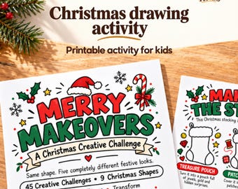 Christmas activity sheets for kids: 45 drawing prompts, printable PDF