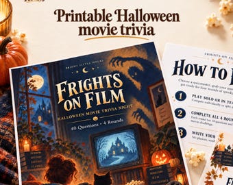 Halloween movie trivia: Printable horror movie quiz with 40 questions in 4 rounds