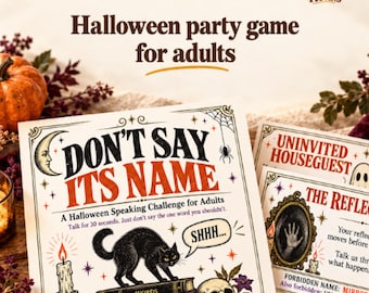 Halloween party game for adults: 24 printable forbidden word challenge cards