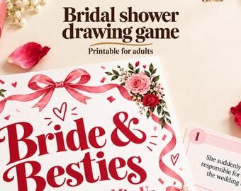 Bridal shower game printable: 60 drawing prompts for bachelorette parties