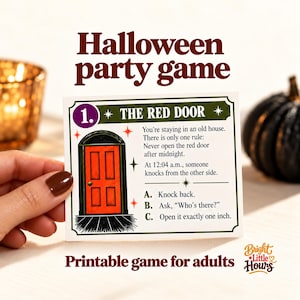 Halloween party game for adults: 20 spooky scenarios with 3 choices each, Bad Decisions printable PDF for Halloween game night
