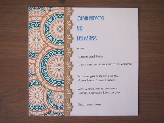 Items similar to Tribal Circles Wedding Invitation (Customizable ...