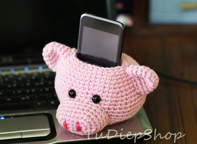 Cell Phone Stand Holder Plush Pink Piggy PDF Pattern Etsy