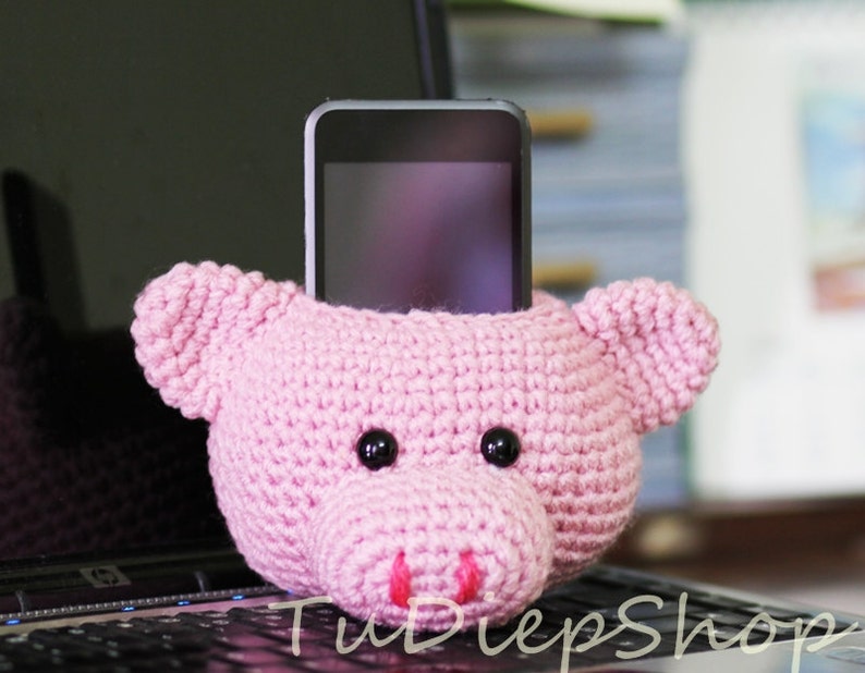 Cell Phone Stand Holder Plush Pink Piggy PDF Pattern Etsy