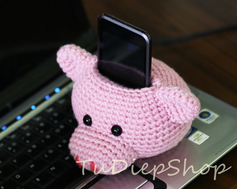 Cell Phone Stand Holder Plush Pink Piggy PDF Pattern Etsy