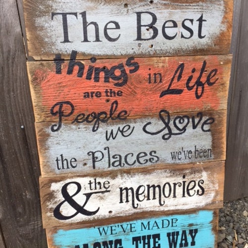 The BEST Things in LIFE Rustic Painted Fence Wood Sign - Etsy