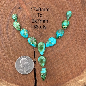 Natural Sonoran Mountain Turquoise Necklace Set Cabochon Turquoise Layout Set Loose Gemstone Southwestern.
