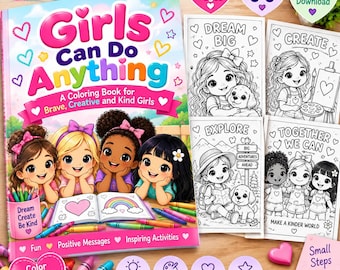 Girls Can Do Anything | Positive Affirmations, Confidence & Creativity | Ages 3-8 | Printable PDF