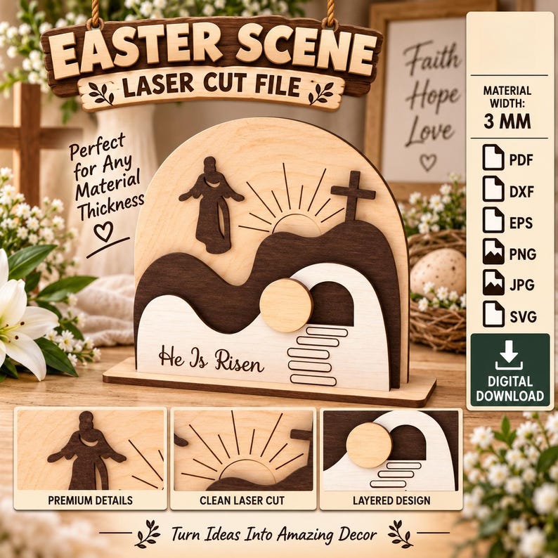 Scene Cutter Clacking 3D Easter Scene Laser Cut Bundle - Etsy