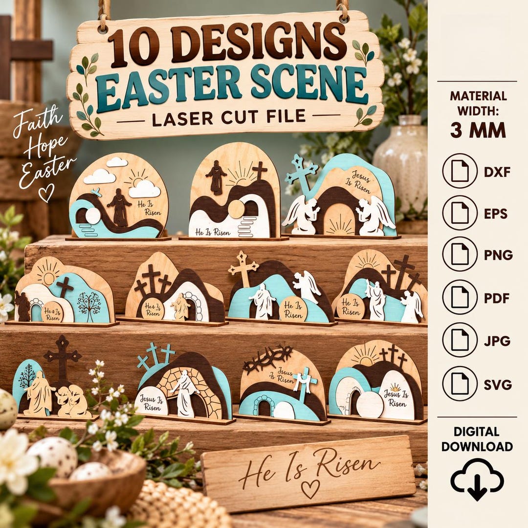 Scene Cutter Clacking 3D Easter Scene Laser Cut Bundle - Etsy