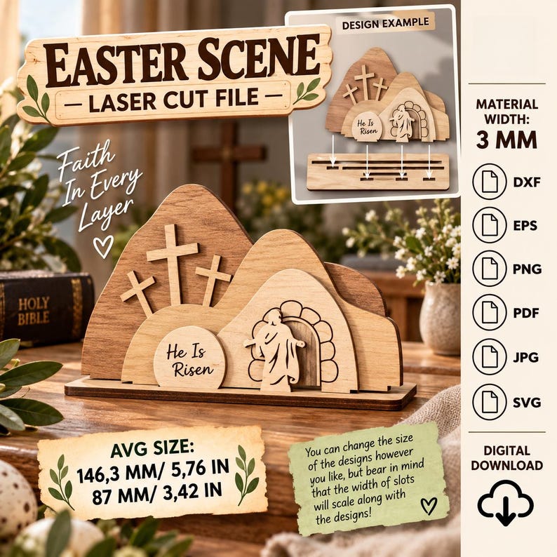 Scene Cutter Clacking 3D Easter Scene Laser Cut Bundle - Etsy