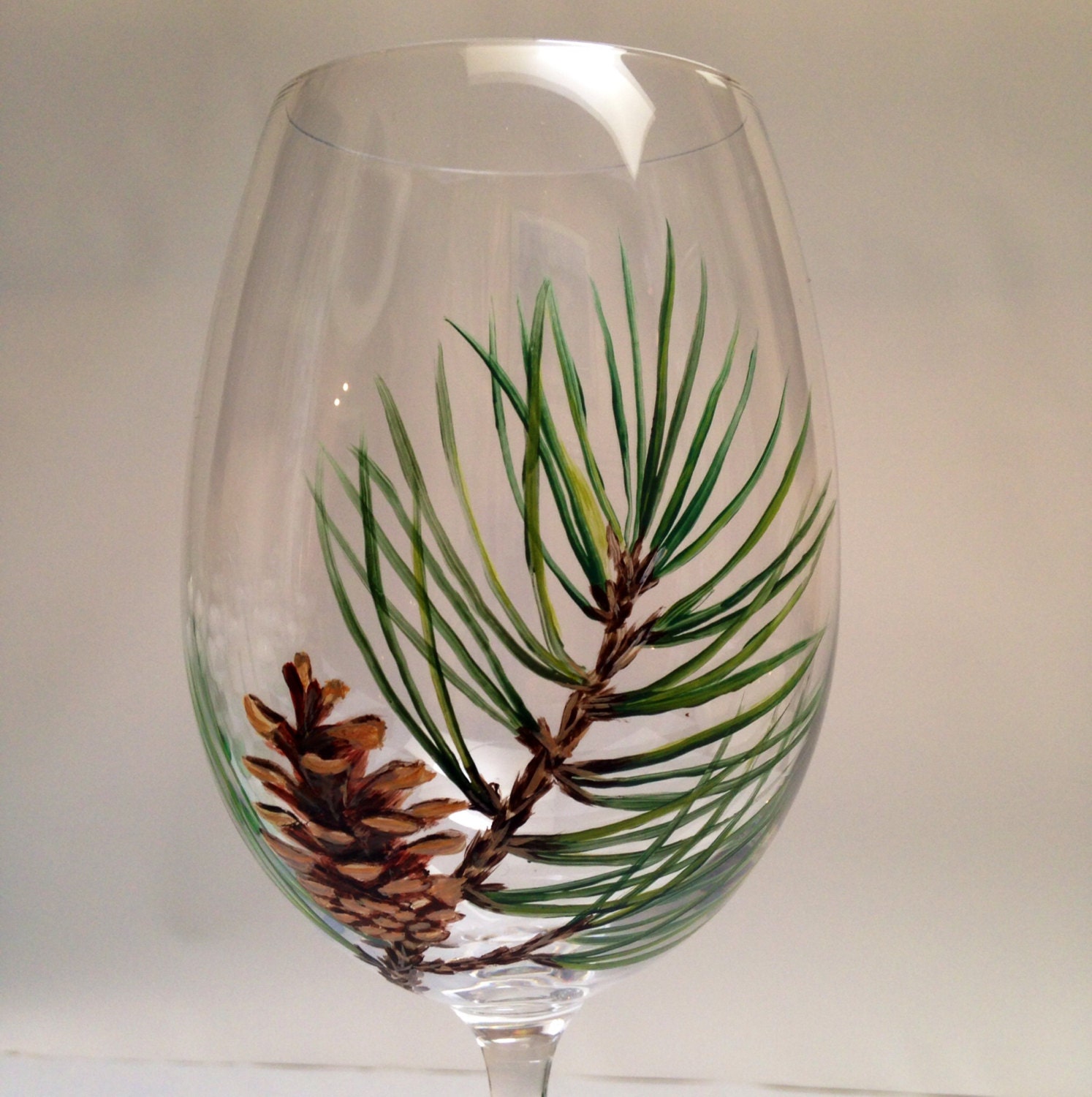 Set of 2 Pine Cone Wine Glasses Pinecone wine glasses
