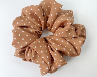 Tiny Dot Crepe in Camel. Size Large