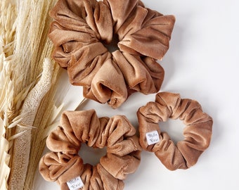 Brown Velour Scrunchy