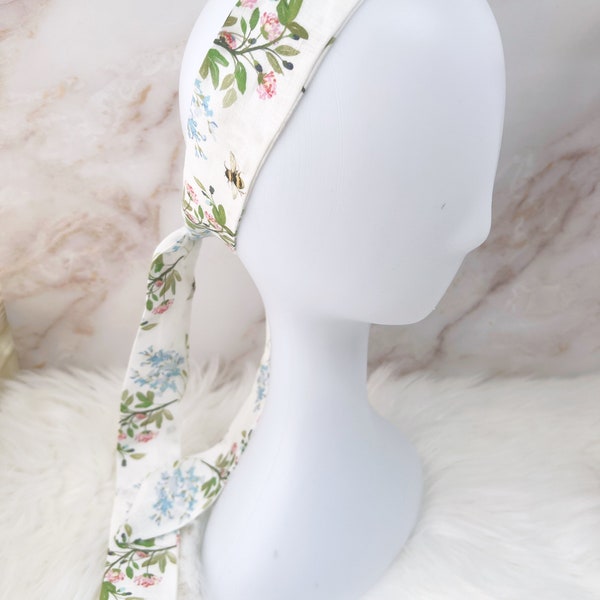 Floral Linen Hair Scarf