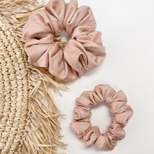 Faux Leather Scrunchie in Blush Pink