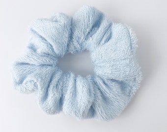 Towel Scrunchie Made With Bamboo Cotton Blend Fabric in Light Blue