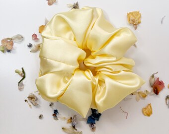 Large Mellow Yellow Satin Scrunchies