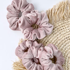 Rose Velour Scrunchy - Mini and Regular Sizes