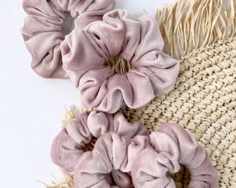Rose Velour Scrunchy - Mini and Regular Sizes