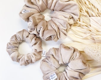 Champagne Velour Scrunchy