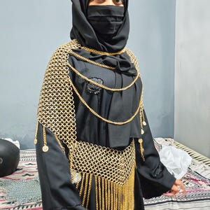 Gouden/zilveren maliënkolder voor het lichaam, Viking middeleeuwse harnas schoudersieraad