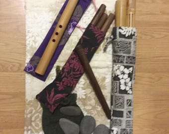 BAGS for pū'ili, kala'au, 'iliʻili, & ʻohe ihu, Tahitian 'i'i, and poi balls
