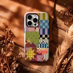 Patchwork Star Art Case for iPhone 18 17 16 15 14 13 12 11 Pro Max, Samsung S26 S25 S24 Ultra