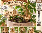Plant Treehouse Miniature Fairy House Laser Cutting File