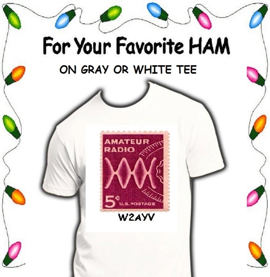 HAM RADIO Tee SHIRT P14 Custom Printed with Ham Stamp & Etsy