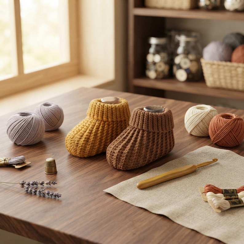Baby Booties Crochet Pattern PDF, Easy Ribbed Baby Booties, Beginner ...