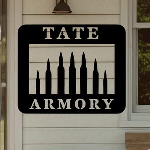 Custom Metal Gun Name Sign for Man Cave or Hunting Lodge - Rugged Steel Armory Wall Decor - Personalized Second Amendment Gift for Firearm image 5