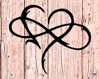 Infinity Heart Metal Sign,  Metal Wall Sign Art, Large Metal Letter Signs