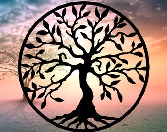 Rustic Tree of Life Metal Wall Art: Farmhouse Spiritual Decor