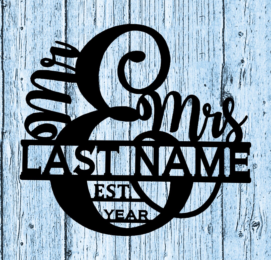 Mr and Mrs Art Sign, Wedding Signs, Personalized Custom Wedding Art ...