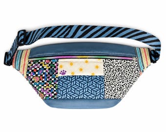 Bandolera tipo riñonera XXL.  Con telas random